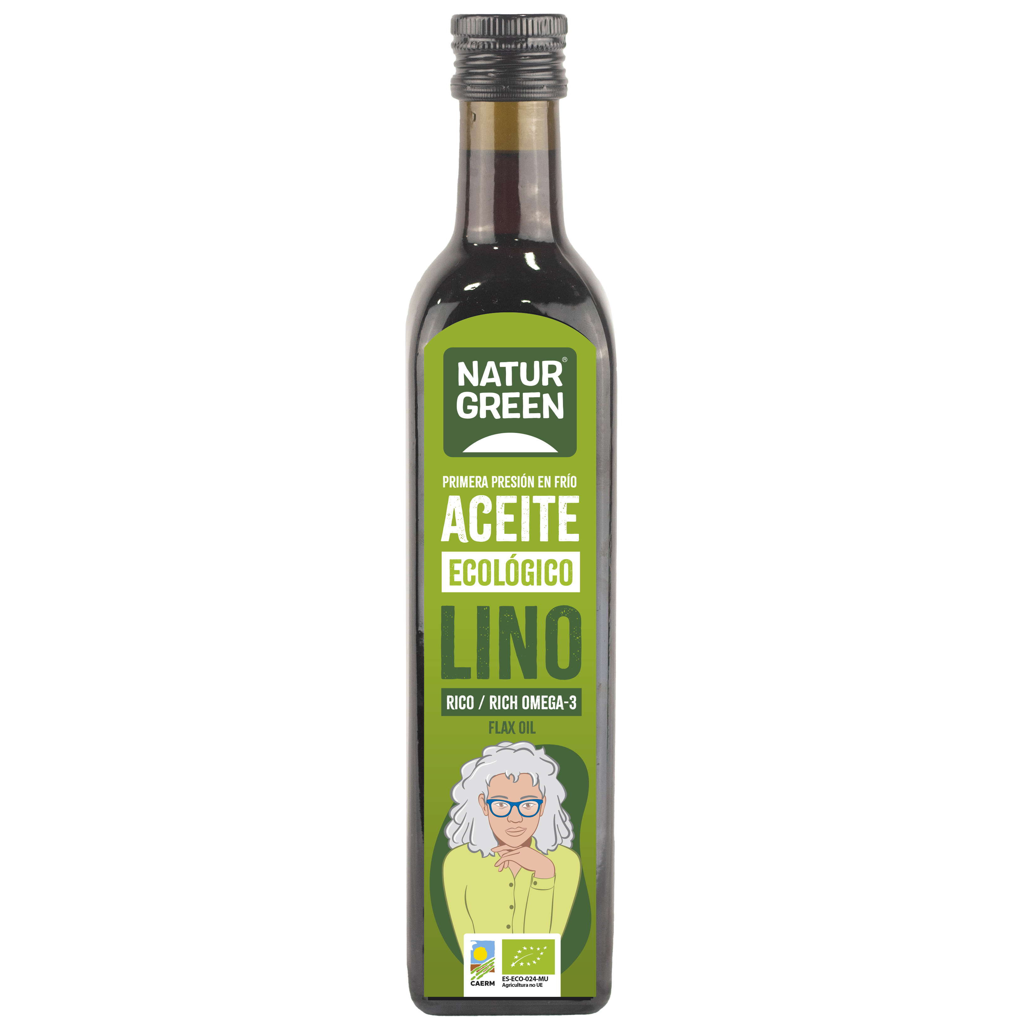 Pack 3x - NaturGreen Aceite de Lino - Rico en Omega 3