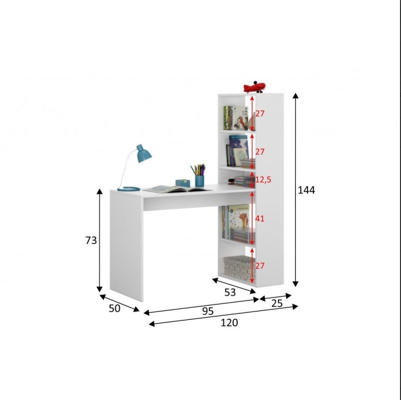 MOBELCENTER- Mesa de escritorio con estantería Duplo
