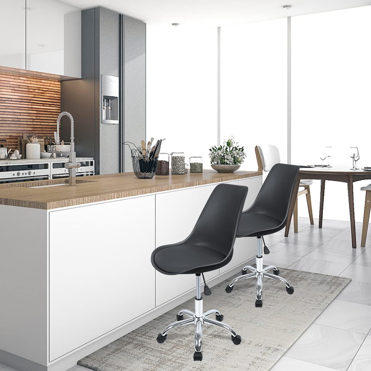 Sedia da scrivania T-LoVendo per studio ergonomico da ufficio con ruote regolabile in altezza senza braccioli