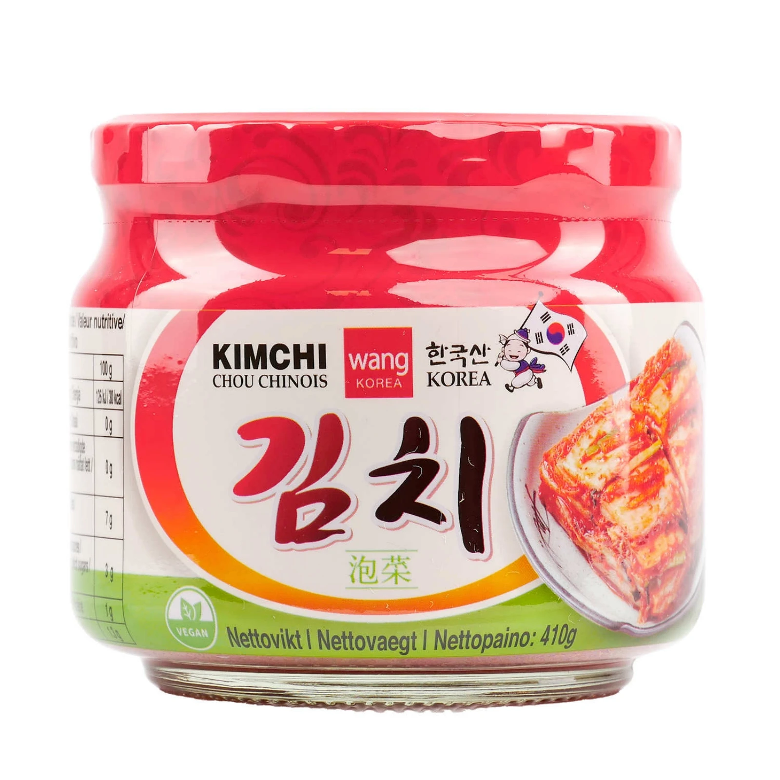 NUEVO Kimchi Coreano Conservado Botella 410g Wang Una Delicia Fermentada Vegana y sin Gluten