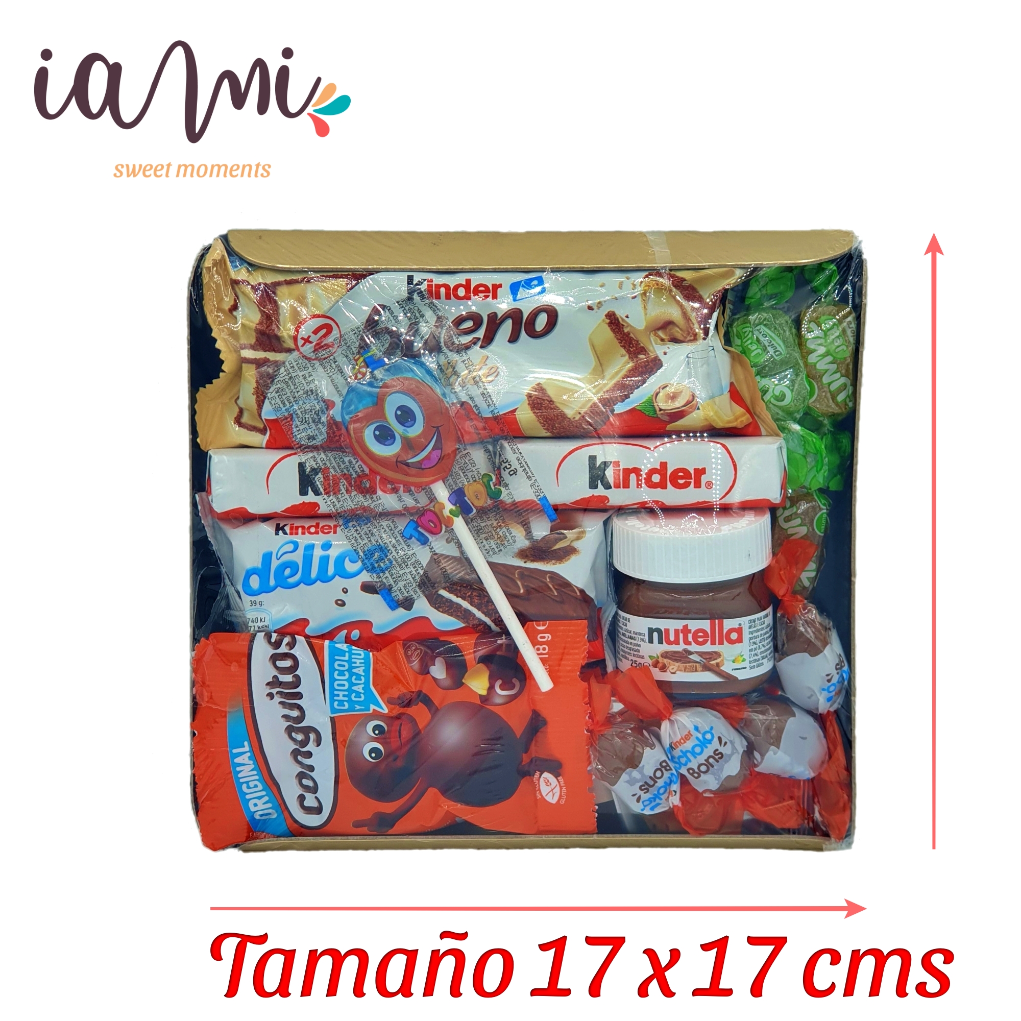 Super Bandeja Chocolates Kinder - Nutella - Conguitos. +15 Unid. El Regalo Ideal para Comuniones, Bodas, Bautizos, Cumpleaños. Pack de Chocolates Kinder - Nutella - Conguitos [IAMI]