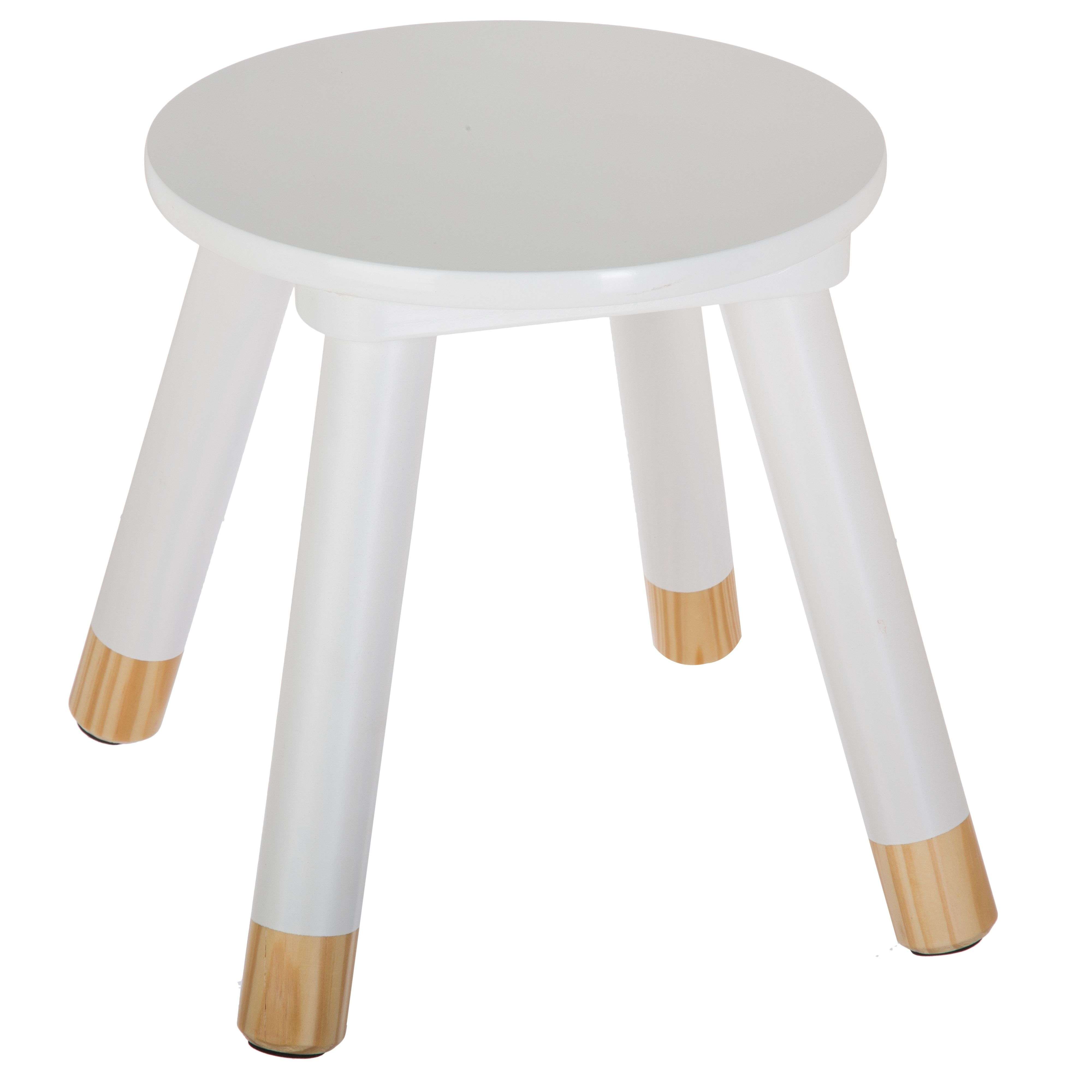 Miroytengo Pack Infantil Mesa + Silla + Taburete Douceur Dormitorio Infantil Melamina Color Blanco