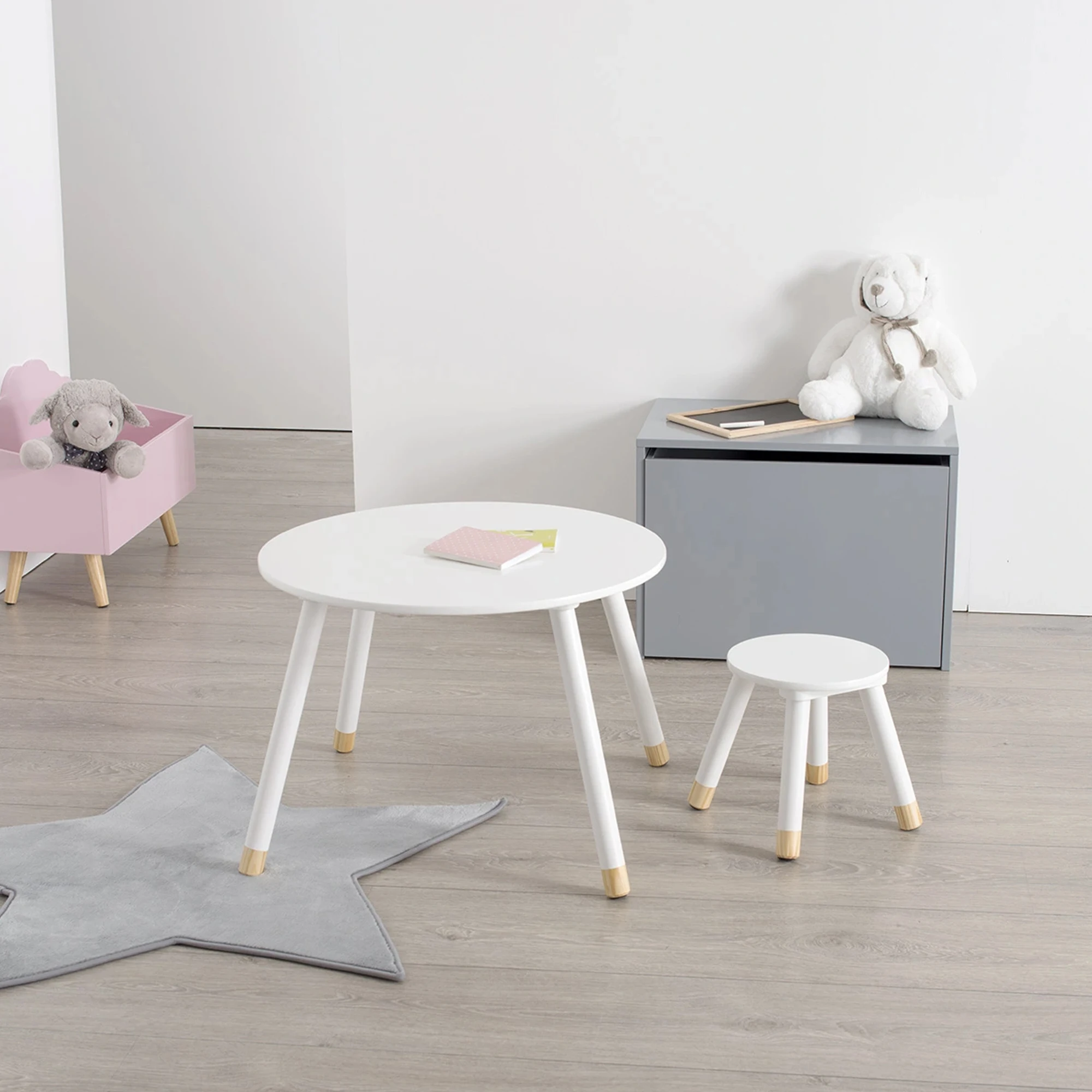 Atmosfera di dolcezza da tavolo per bambini bianca, design bello e resistente