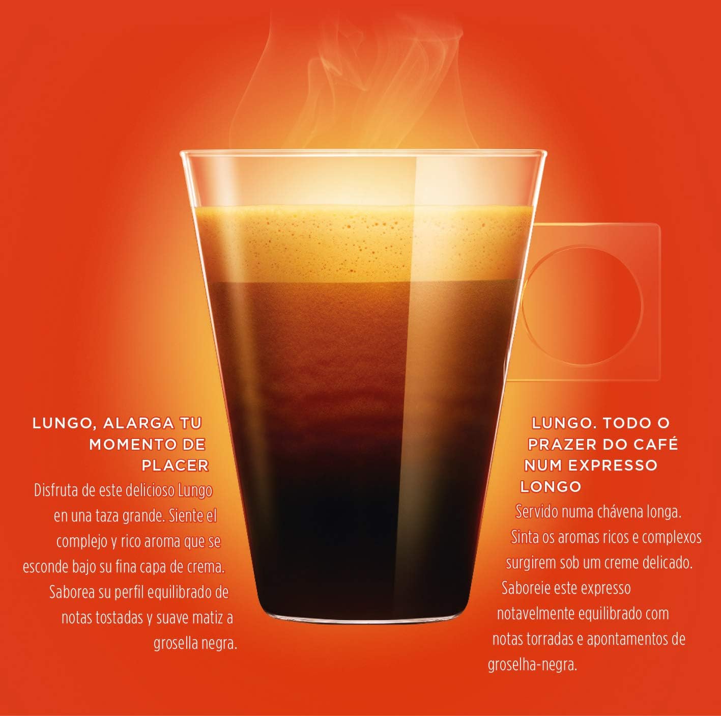 Nescafé Dolce Gusto LUNGO, Pack de 3 x 16 Cápsulas - Total: 48 Cápsulas de Café lungo, alarga tu momento de placer.