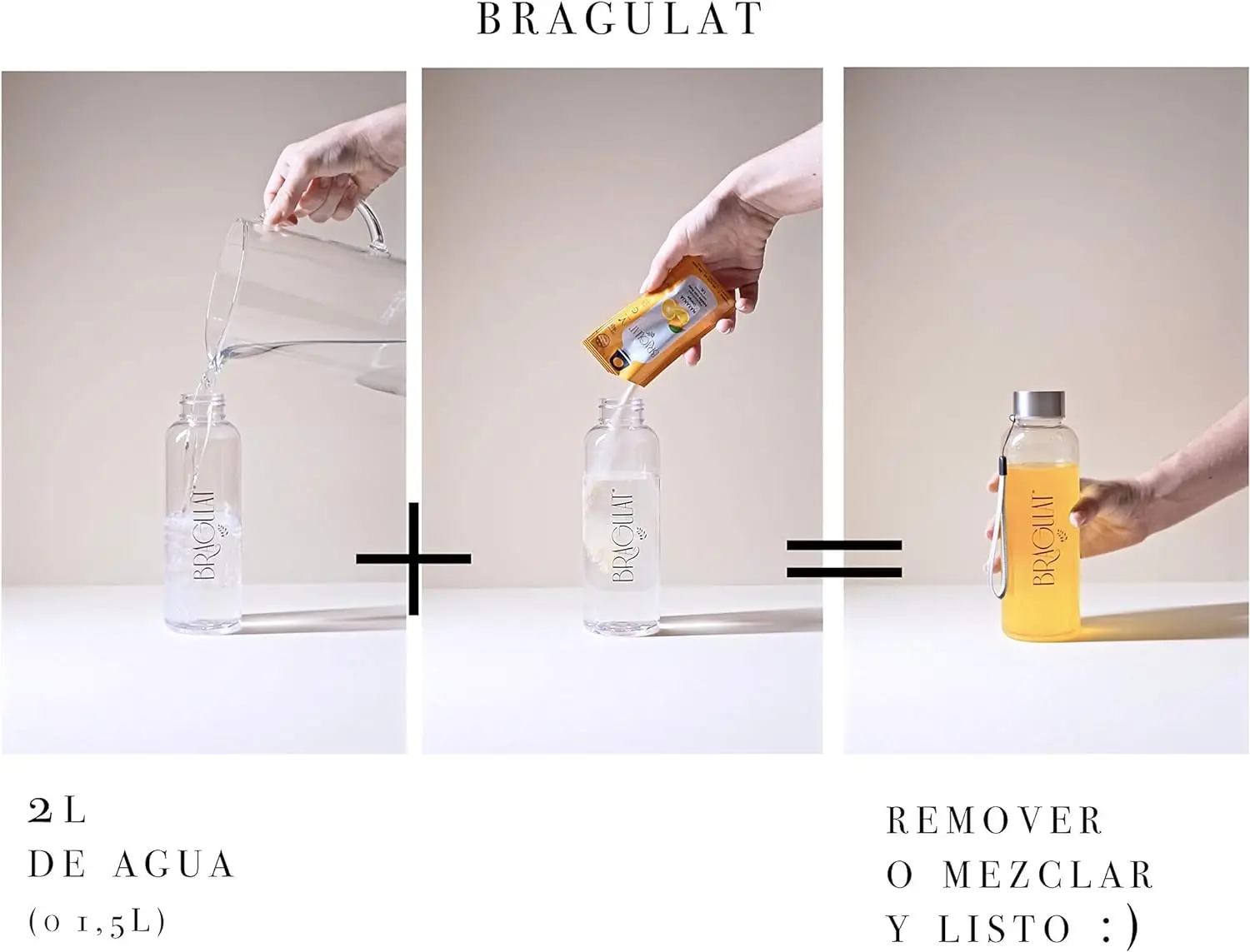 BRAGULAT | Bebida de Frutas con Mango| Bebidas y Refrescos Instantáneas en Polvo | Sin Azúcar y con Vitamina C | Agua con Sabor a Mango | 15 Sobres