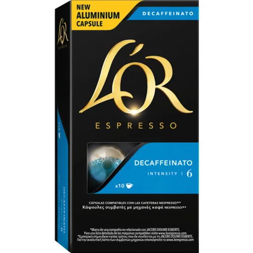LOR CAFE DESCAFFEINATO LOR CAPSULAS 10 U. NESPRESSO