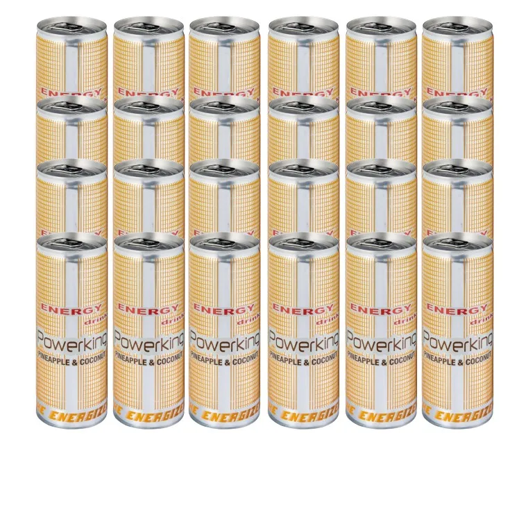PACK de 24 - POWERKING PINEAPPLE AND COCONUT Bebida energética 24 latas x 250ml