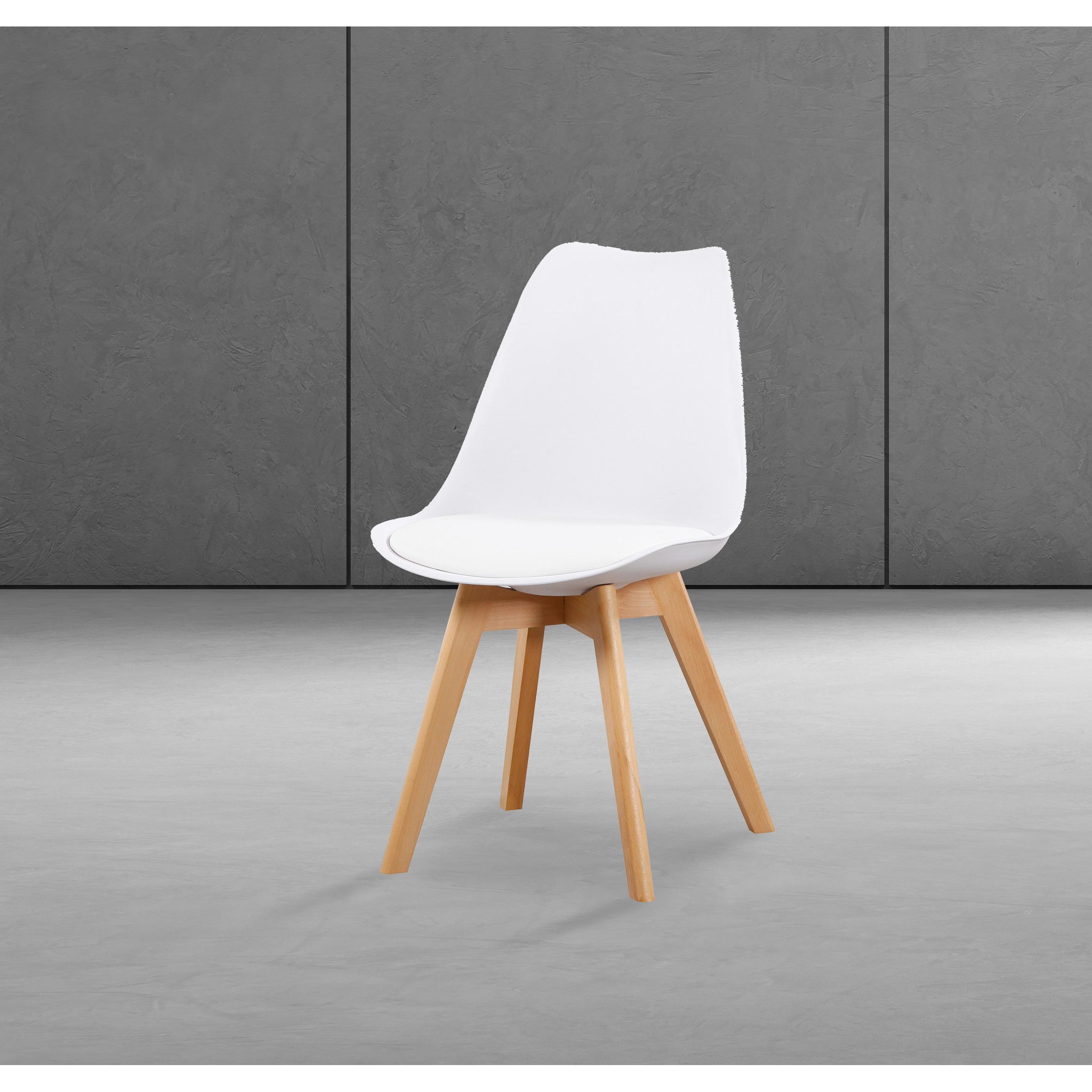 Pack de 4 sillas Fina - Patas de Madera - Estilo nórdico -  Varios colores disponibles.