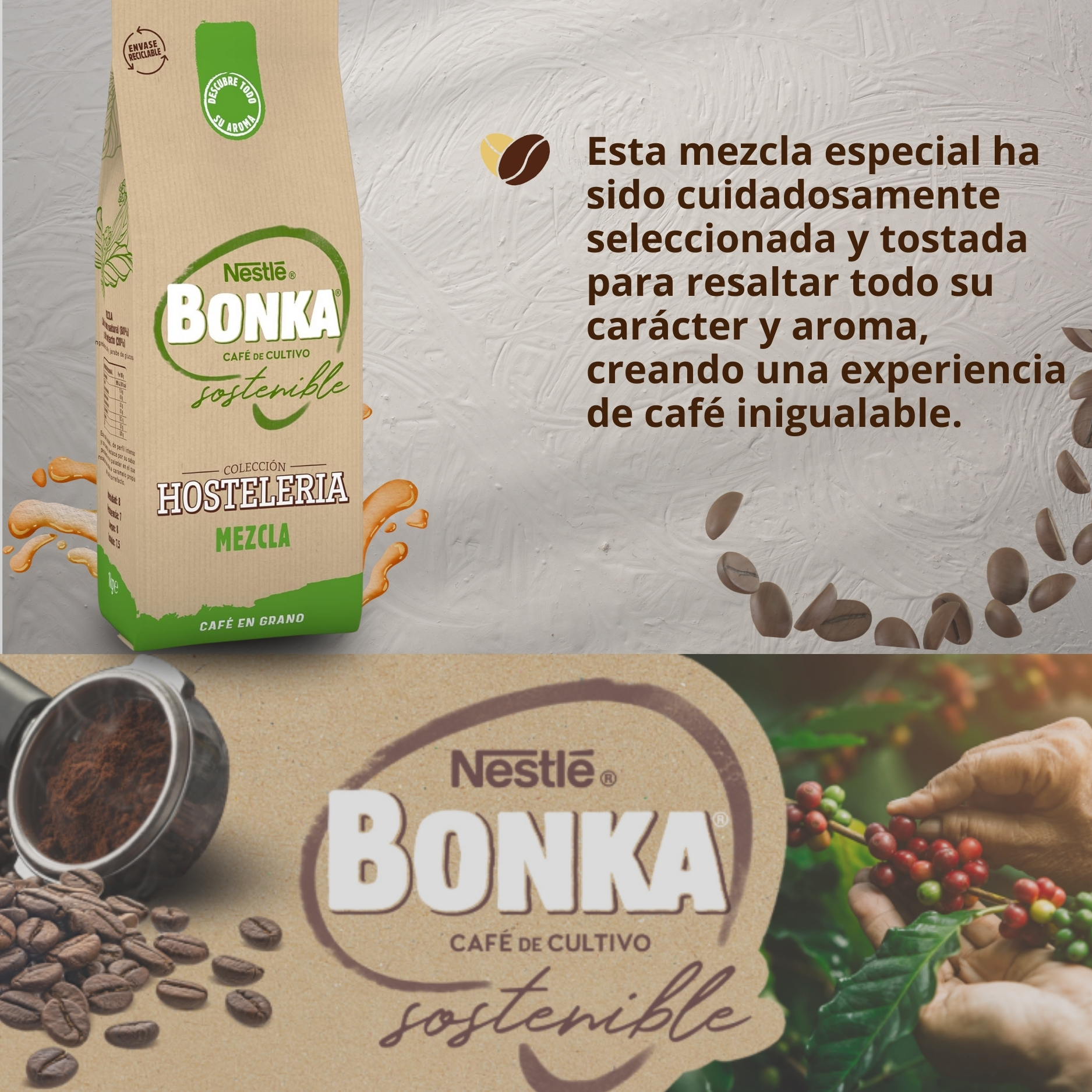 Grãos de café torrados Bonka para mix de hospitalidade-1kg |   Sabor autêntico em cada copo - Pacote de 3 peças