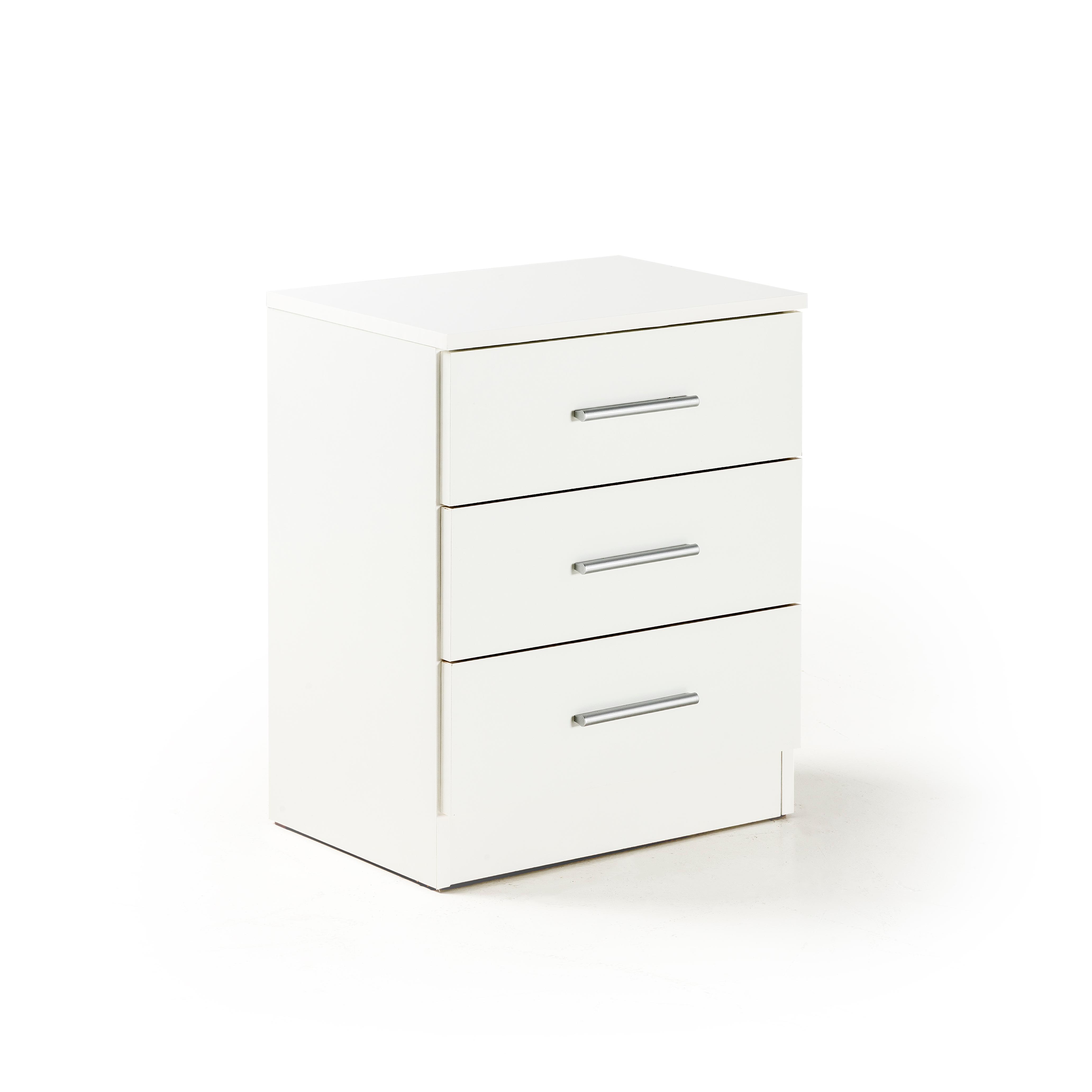 KAMIBIA | Mesita de noche 3 cajones color BLANCO. Transporte incluido.