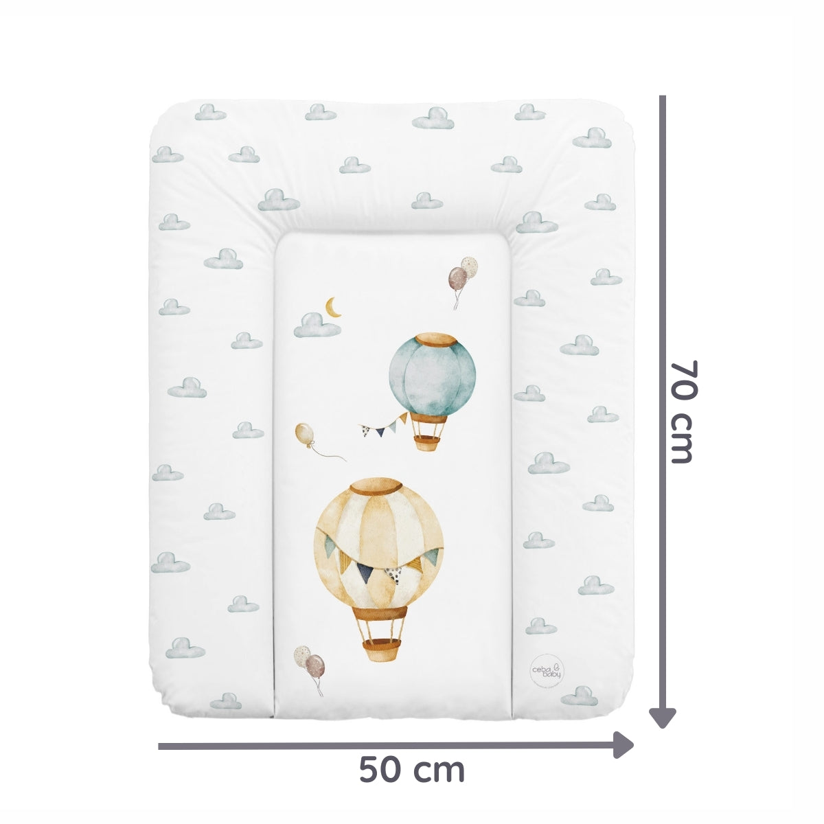 Ceba Baby Cambiador Blando para Cómoda T-S Basic - PVC Certificado - 50x70 Cm - Oeko-Tex Standard 100