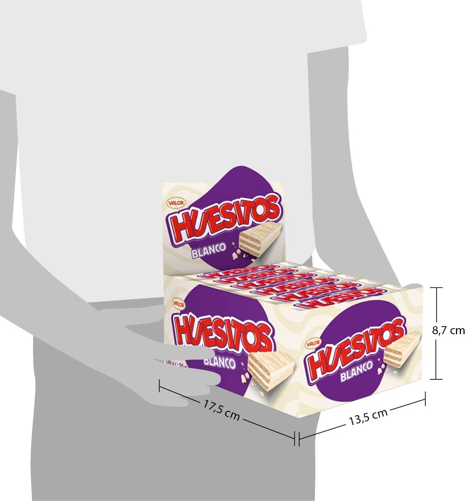 Huesitos Blancos Pack 36 Unid. Huesitos WHITE Barrita Chocolate Valor de 20 gramos - Pack de 36 Unidades de Huesitos Blancos