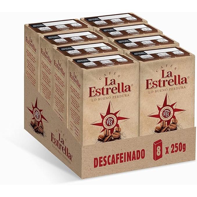 CAFE ESTRELLA DESCAFENADO CAJA 8U 250G total 2kilo