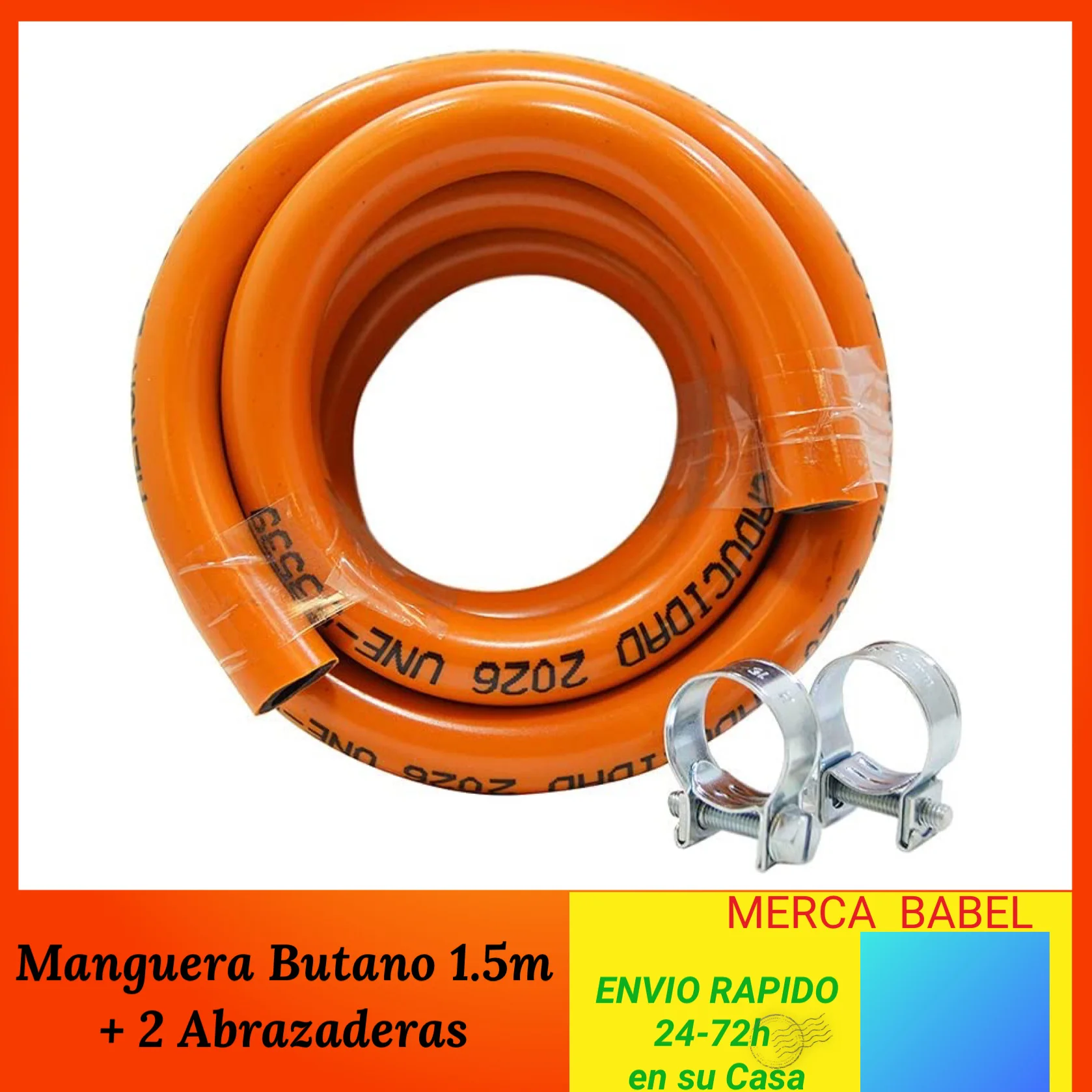 Cabeça de Butano 50 mbar, Kit Regulador de Gás Butano com Válvula de Segurança 29 mbar, Mangueira de Butano de 1,5m com 2 Agrafos, Conjuntos Completos ou Peças Soltas, Universal