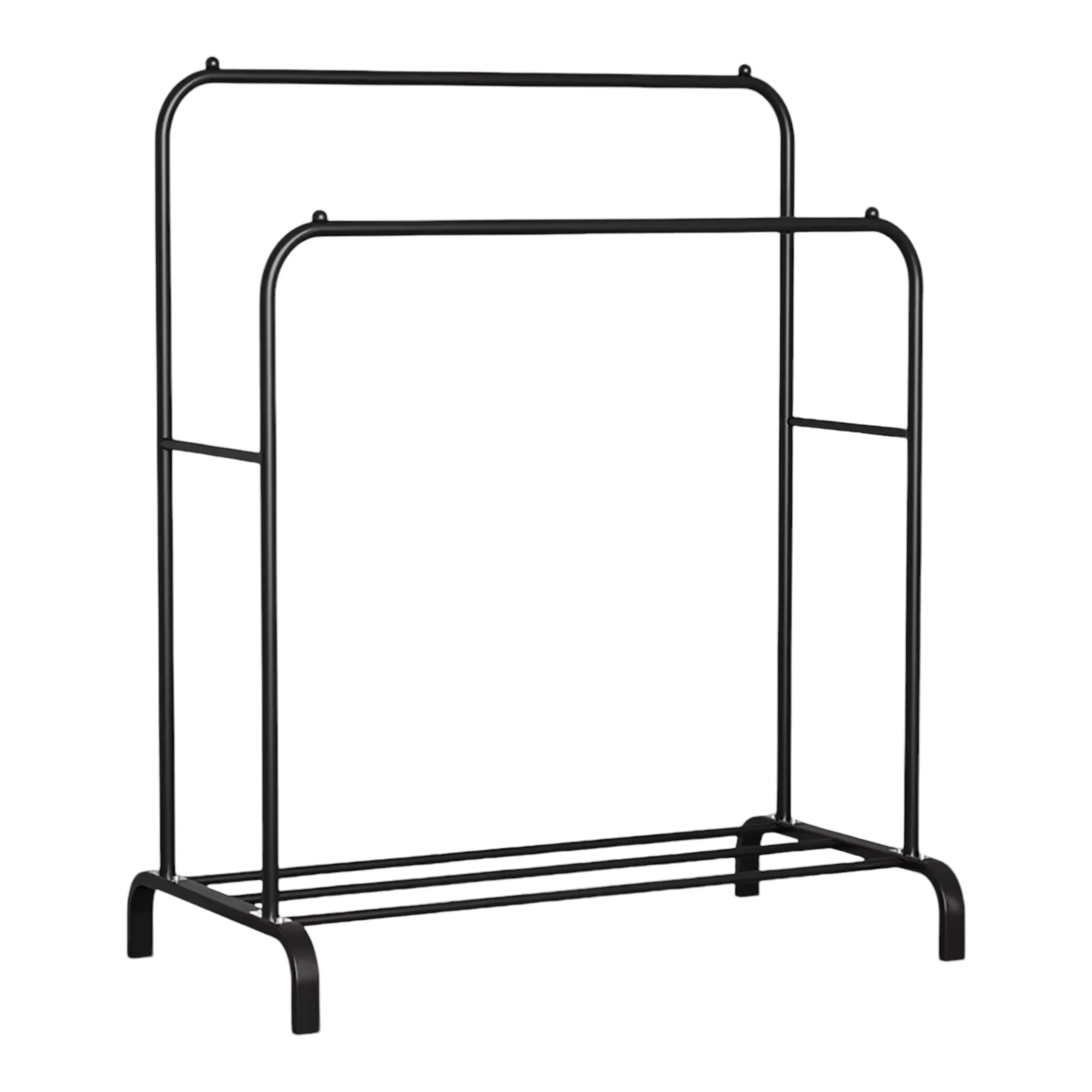 Cabide de prateleira metálico MiKoMiKa para vestuário resistente, cabide portátil em metal com calha dupla e prateleira de armazenamento de 2 camadas, cabide independente para quarto, contém 40 Kg... Cabide metálico de burro (ROPA-001 1790 D7)