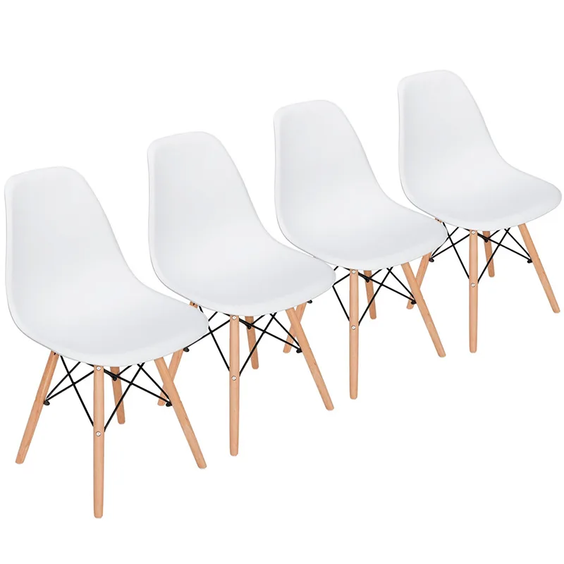 Confezione da 4 sedie Danimarca - Stile nordico - Gambe in legno - Vari colori.