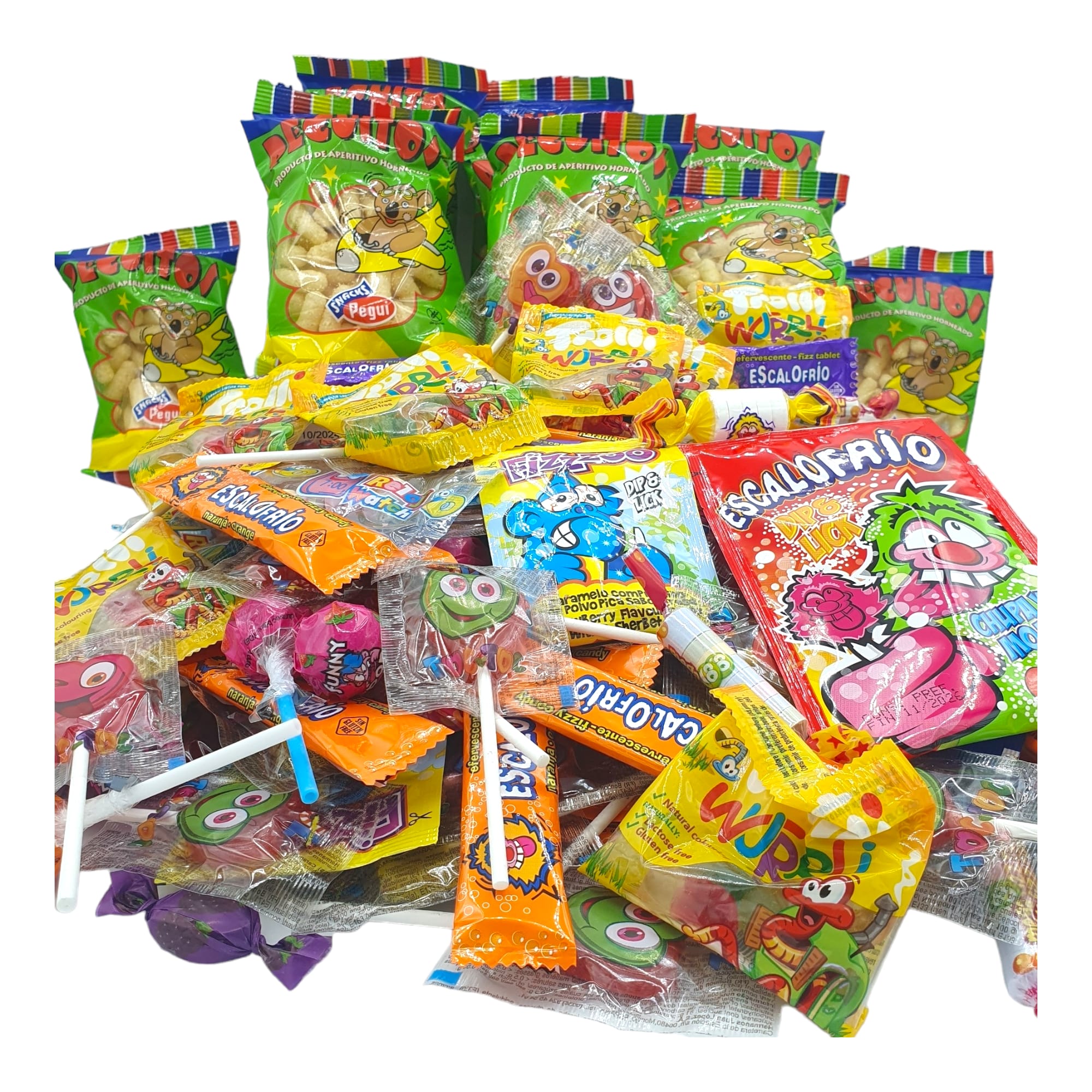 Chuches Surtidas - Chuches PIñatas - Chuches Cumpleaños + 200 Chuches, Gusanitos y Gominolas Trolli - 1,4 Kilos de Chuches [IAMI]