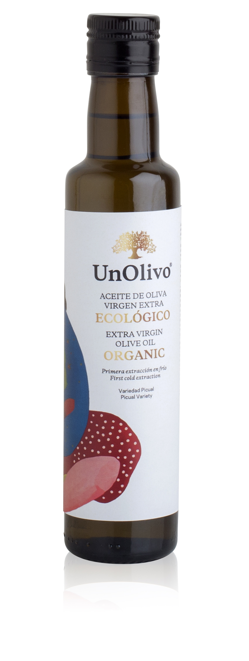 Un Olivo Aceite de Oliva virgen extra Ecologico, variedad picual, cristal 500ml dorica