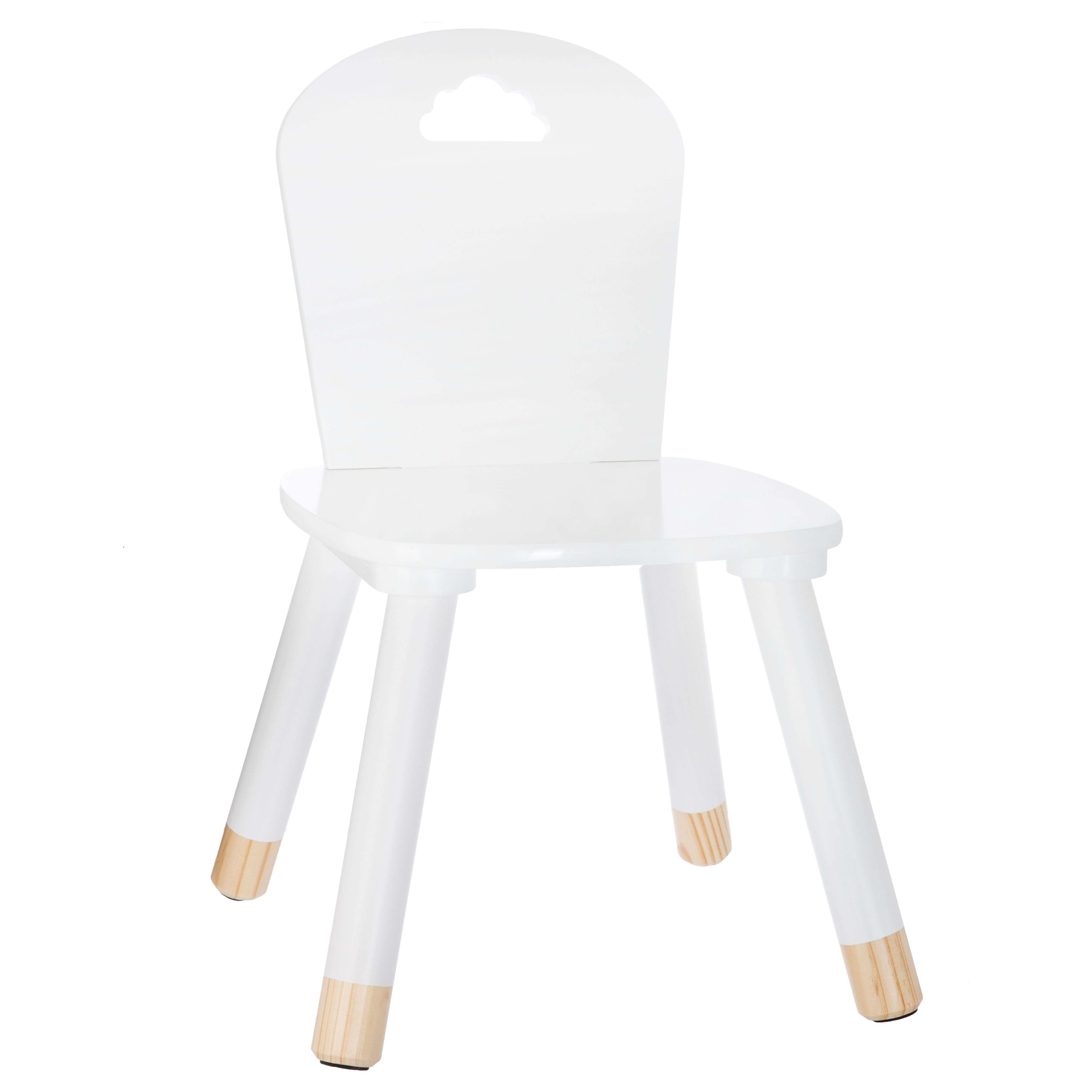 Miroytengo Pack Infantil Mesa + Silla + Taburete Douceur Dormitorio Infantil Melamina Color Blanco