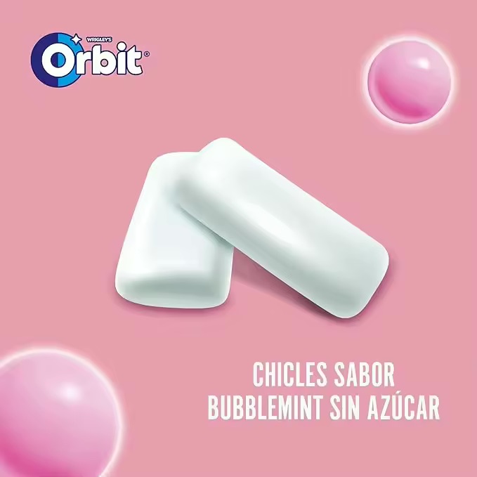 Orbit Chicles - Sin Azúcar - Sabor Bubblemint - Formato Gragea (30 x 10 chicles)