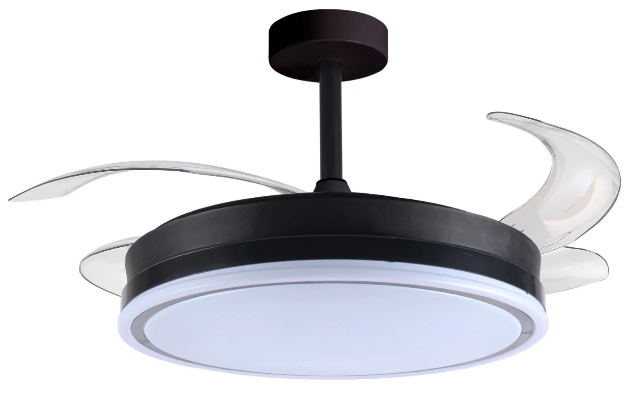 BEL AIR HOME Ventilador de Teto ATENAS com Motor DC e Lâminas Desdobráveis com Luz Led 36W MEMÓRIA e Intensidade DIMMER Regulável (Luz Noturna) - Maca BEL AIR HOME - Silencioso e eficiente - Comando incluído - Ideal para quartos e salas de jantar