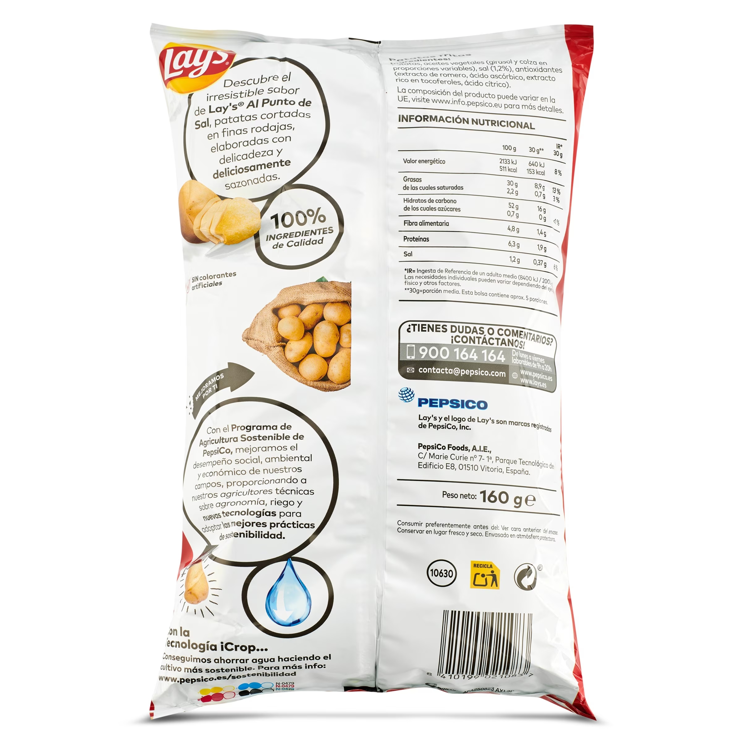 PACK de 12 - Lay´s patatas fritas sabor al punto de sal12 x 150g PEPSICO