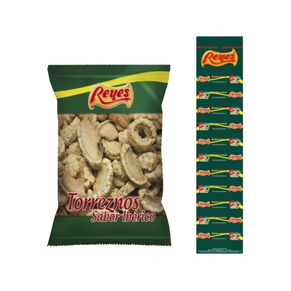 Reyes Torrezno gran selección sabor barbacoa - Formatos: 1 Kg, 5 bolsas de 120g, panoplia 12 bolsas de 35g