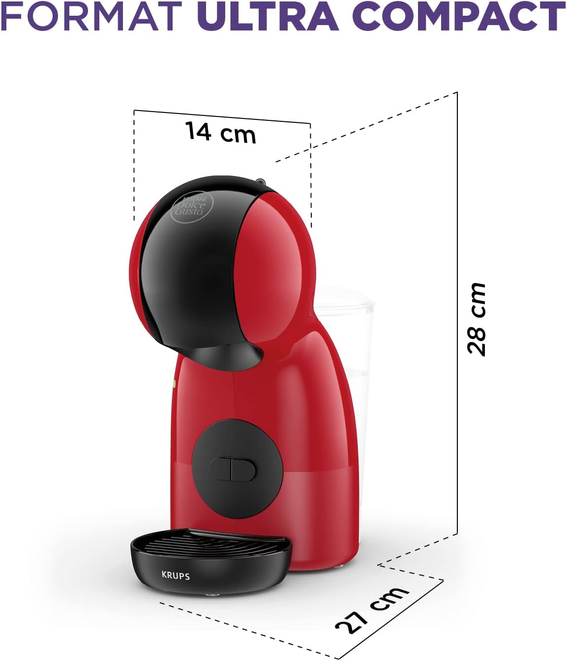 Cafetera Krups  Dolce Gusto Piccolo XS rojo,  Máquina de café en cápsulas, KP1A35