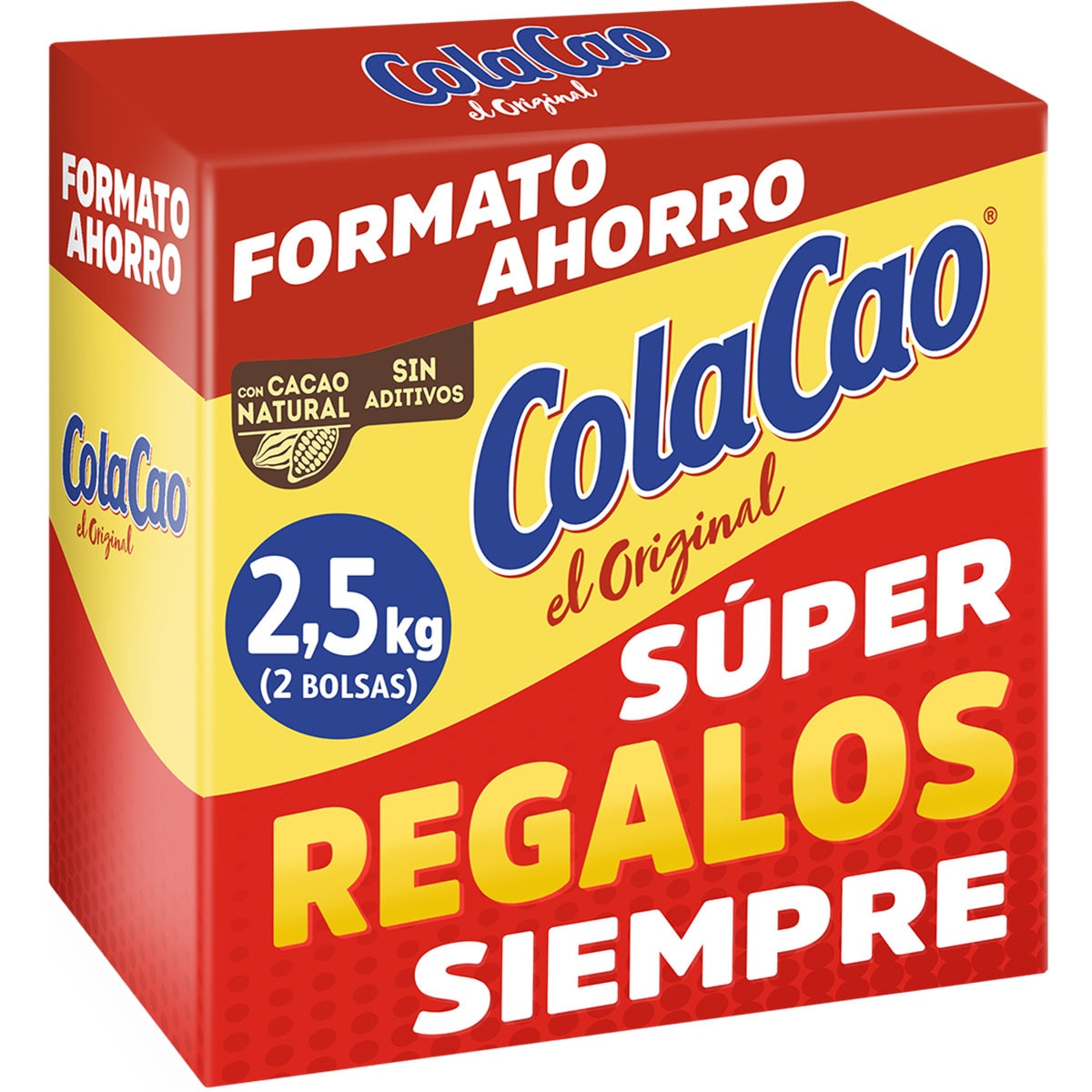 Cola Cao Bebida Instantánea de Cacao Soluble Estuche 2,5 Kg con Regalo