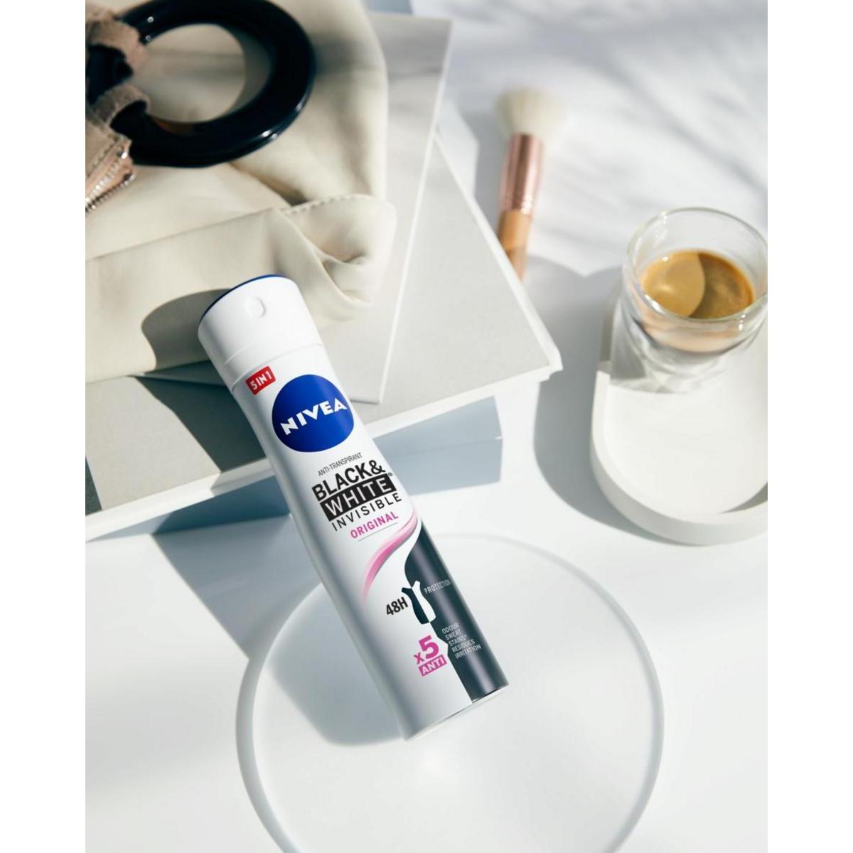 NIVEA Black & White Invisible Original Spray Desodorante 200ml, 6 unidades, 200ml*6