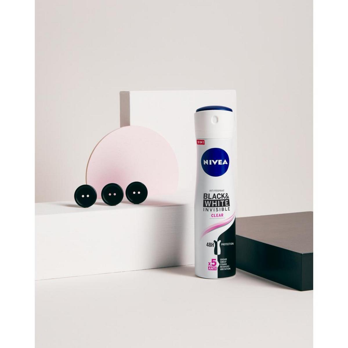 NIVEA Black & White Invisible Original Spray Desodorante 200ml, 6 unidades, 200ml*6
