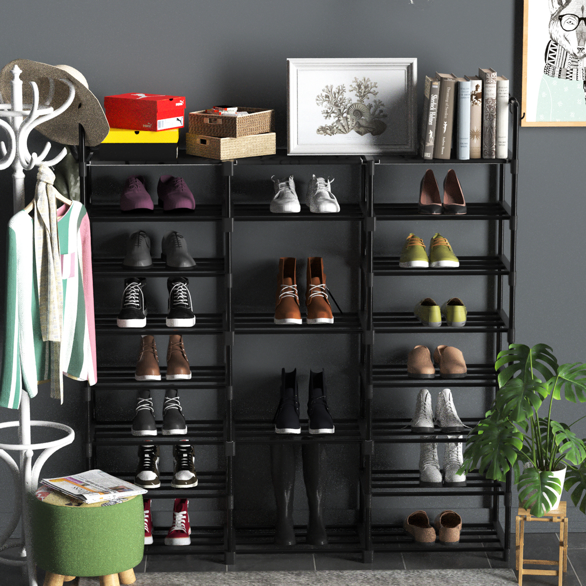 T-Lovendo ZAPATERO NEGRO FH-SRT030858 para Accesorios de Depilación