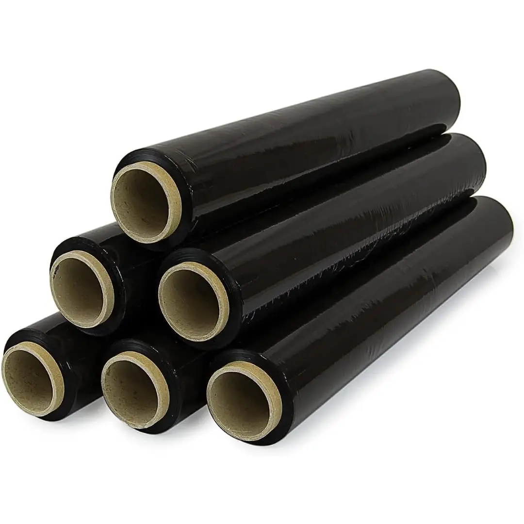 Filme Transparente ou Preto para Embalagem com 1,3kg de Peso, 220g de Mandril Mais Fino, Menos Resíduo, Mais Ecológico e Mais Grosso, 30 Microns, - Rolo de Filme Elástico Manual para Embalagem Industrial (1, 3 ou 6 Rolos, Transparente ou Preto)