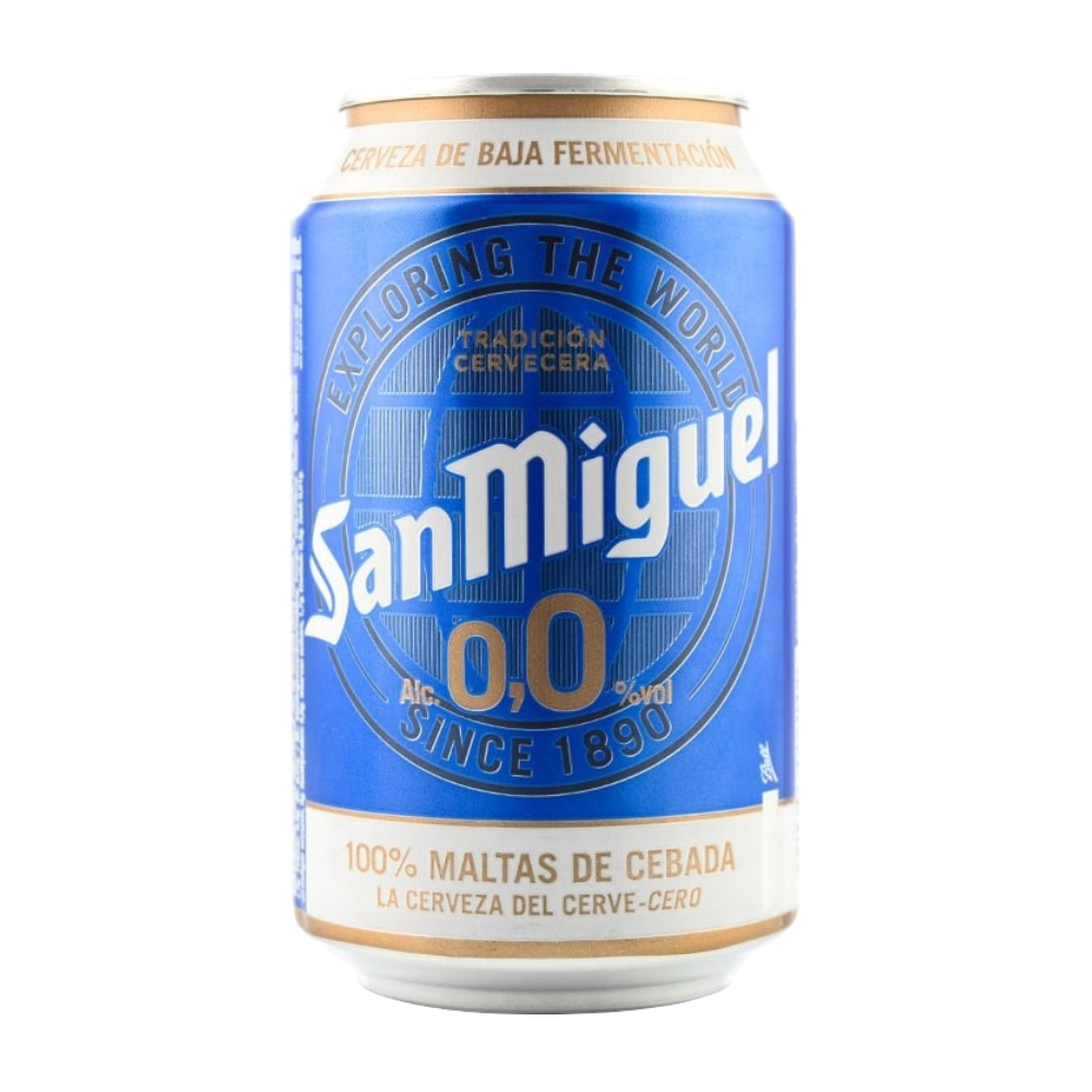 Cerveza San Miguel 0.0 33 cl pack 24 latas. Total de 7.92 litros