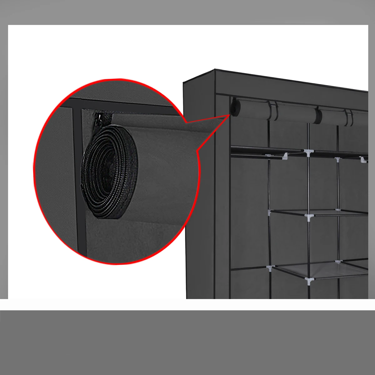 Organizador de roupa dobrável modular T-LoVendo com tecido 175 x 150 x 45 cm, camarim, portátil, leve. Destacável, poupe espaço