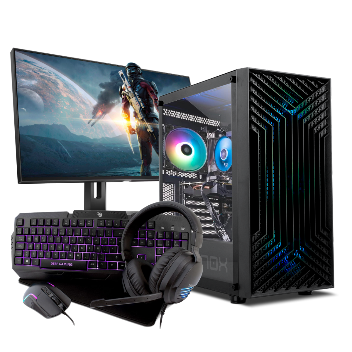 PC GAMING - PC RACING Gaming Pack Gaming Intel Core i5-11400F/8GB/256GB SSD M.2+ 1TB HDD/WIFI/GTX 1650 + Monitor 24" LED Full HD / FREE DOS / PC GAMER - ORDENADOR DE SOBREMESA