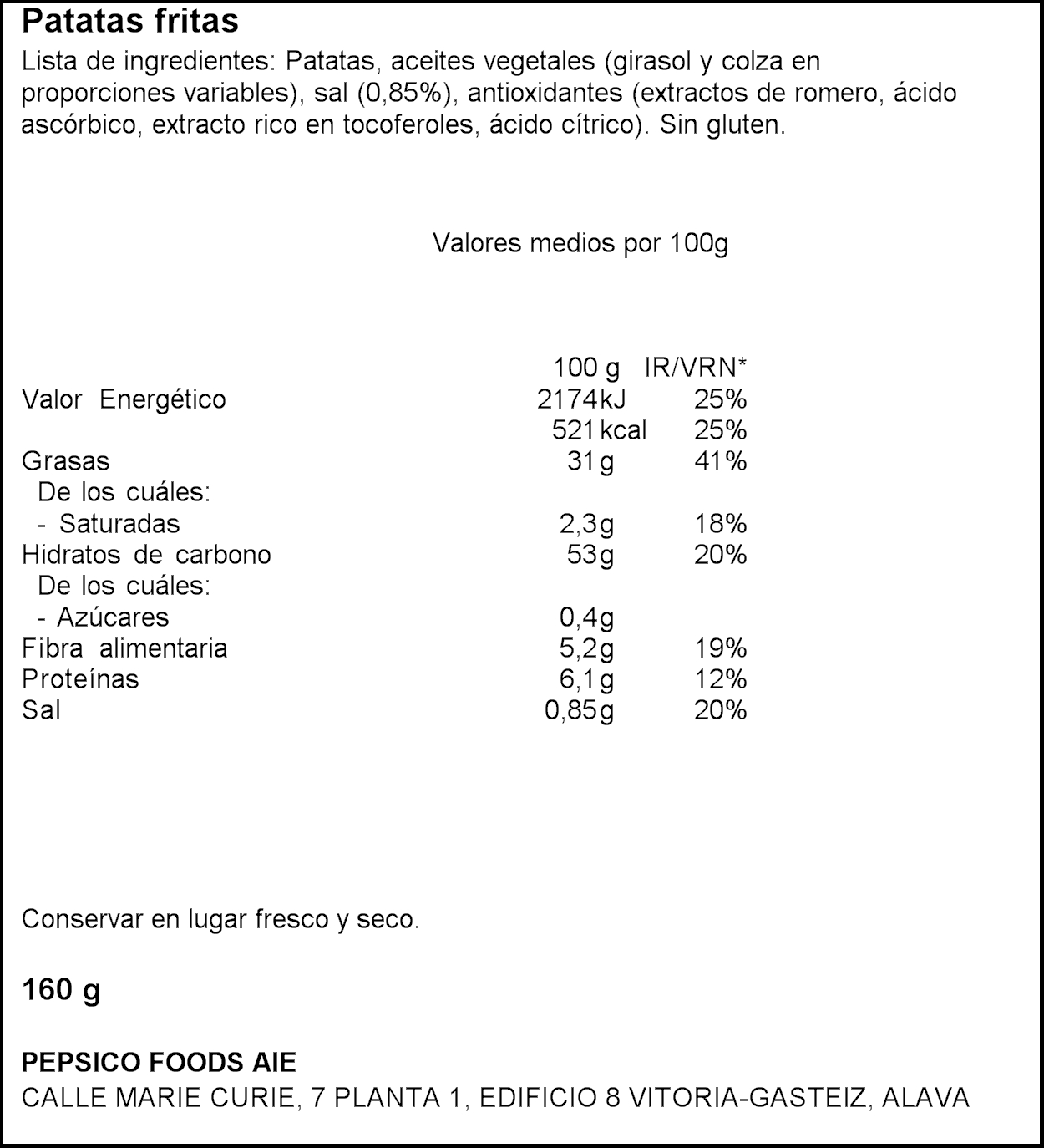 PACK de 12 - Batatas fritas Lay's sabor sal12 x 150g PEPSICO