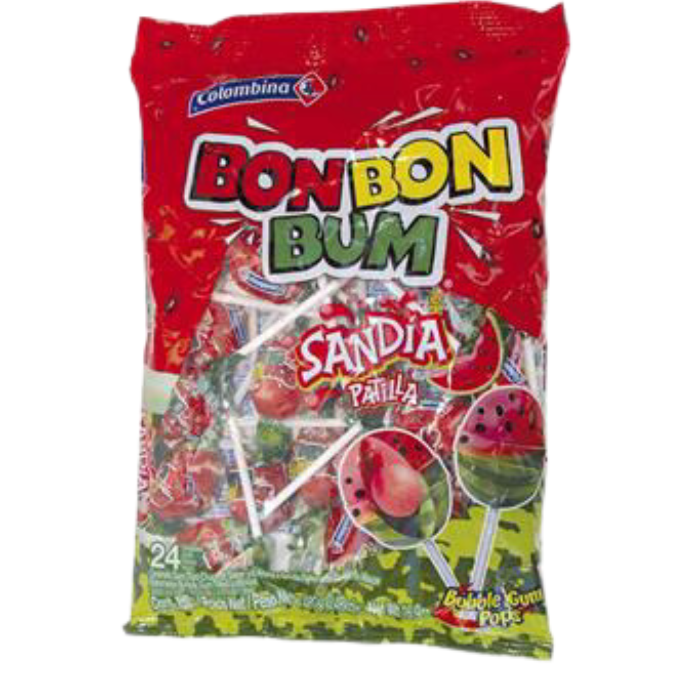 COLOMBINA- BON BON BUM DIFERTENES SABORES BOLSA DE 24 UND.
