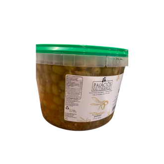 GUTIERREZ PALACIOS GUTIERREZ Azeitonas Partidas Temperadas |   Balde Plástico 4500 Gramas