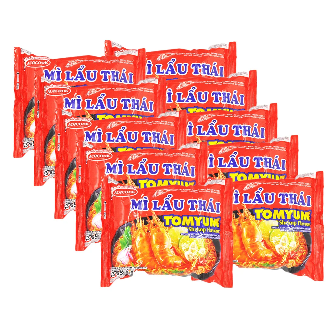 (ACECOOK) FIDEOS INSTANTÁNEOS MI LAU THAI CON SABOR A GAMBA Y TOM YUM 83G