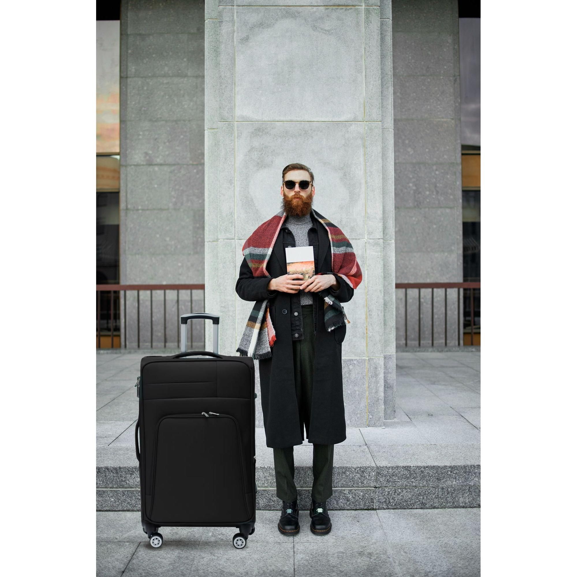 Maleta AIRYVIE mod 188 Mediana 24 Inch, Equipaje facturable (capacidad 20kg) (69*42*24cm) Ligera y Resistente, Cerradura Antirrobo Insertada Combinación de 3 dígitos, Ruedas Silenciosas 360º Dobles Giratorias (mod. 188 )
