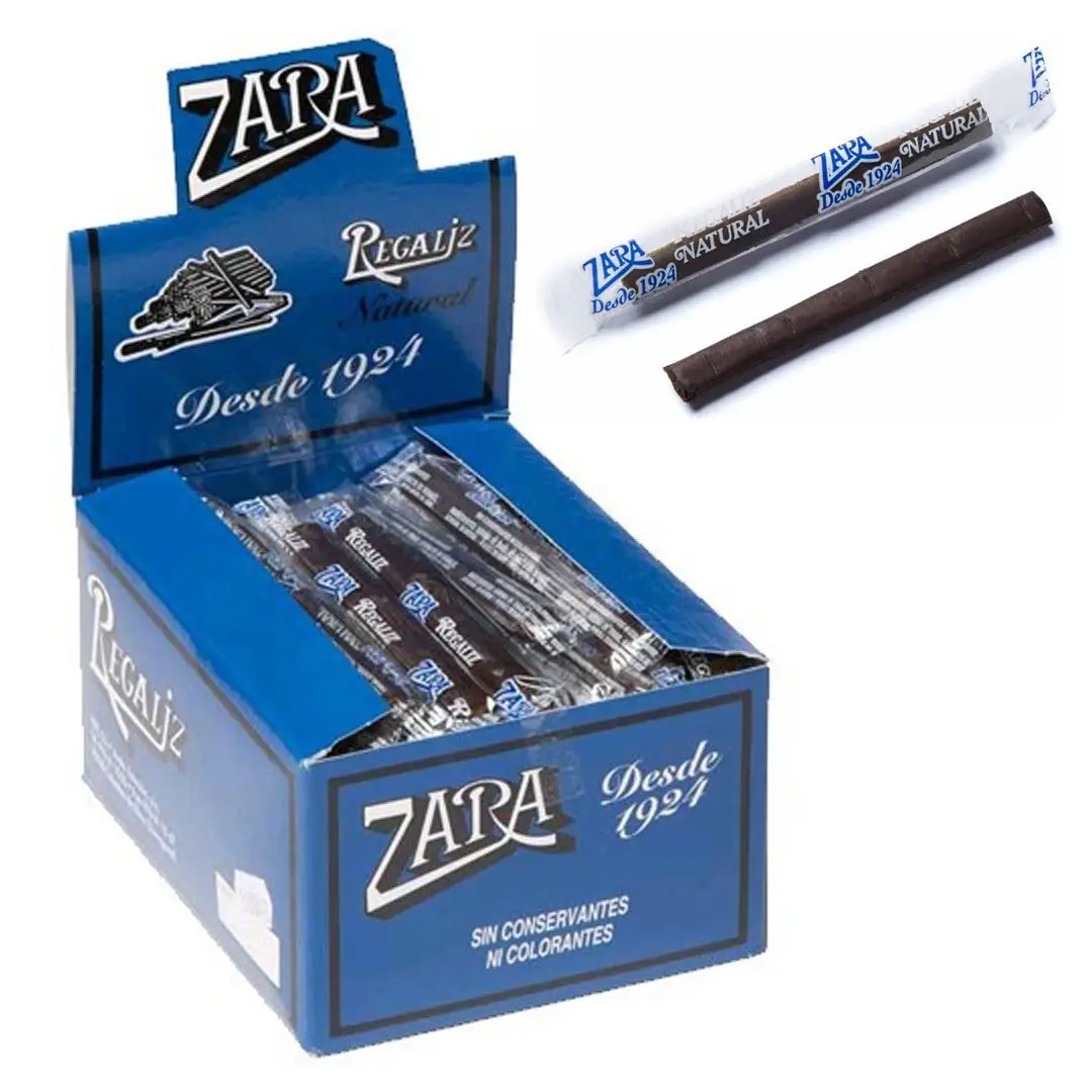 HALLS Zara Regaliz Natural en Barritas Caja de 100 ud (600 g) Sin Conservantes ni Colorantes