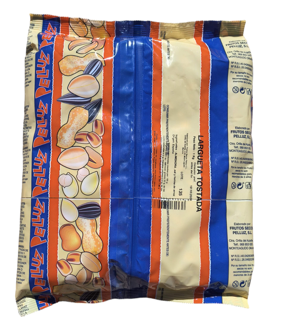 Almendras Tostadas sal 1 Kg - origen ESPAÑA - almendra tostada - pelluz