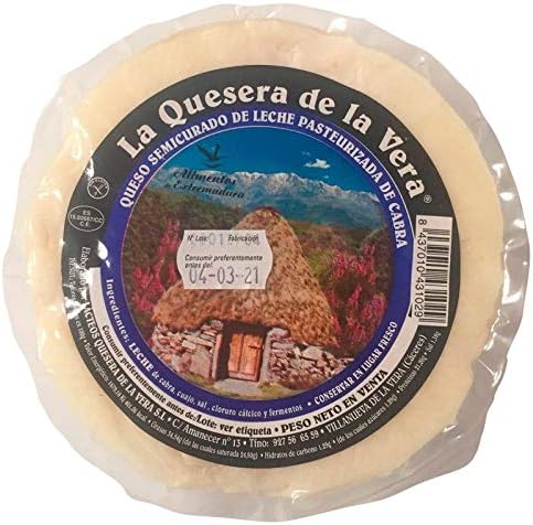 La Quesera de la Vera. Lote Quesos Extremeños - 1 queso de Cabra semicurado con pimentón y 1 queso de Cabra semicurado al natural
