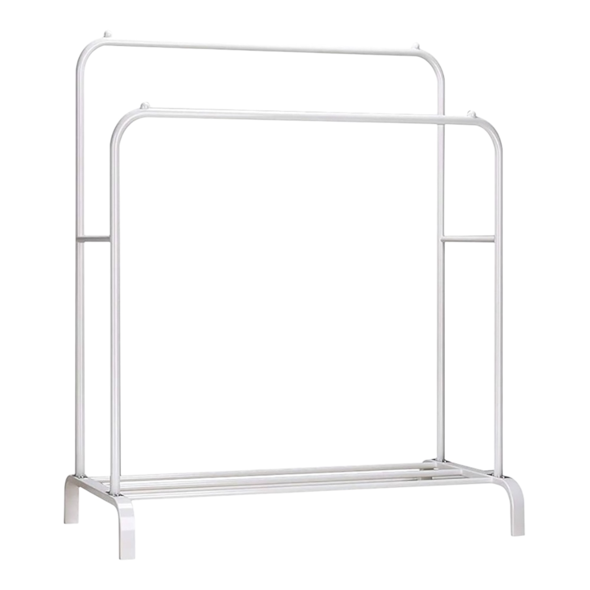 Cabide de prateleira metálico MiKoMiKa para vestuário resistente, cabide portátil em metal com calha dupla e prateleira de armazenamento de 2 camadas, cabide independente para quarto, contém 40 Kg... Cabide metálico de burro (ROPA-001 1790 D7)