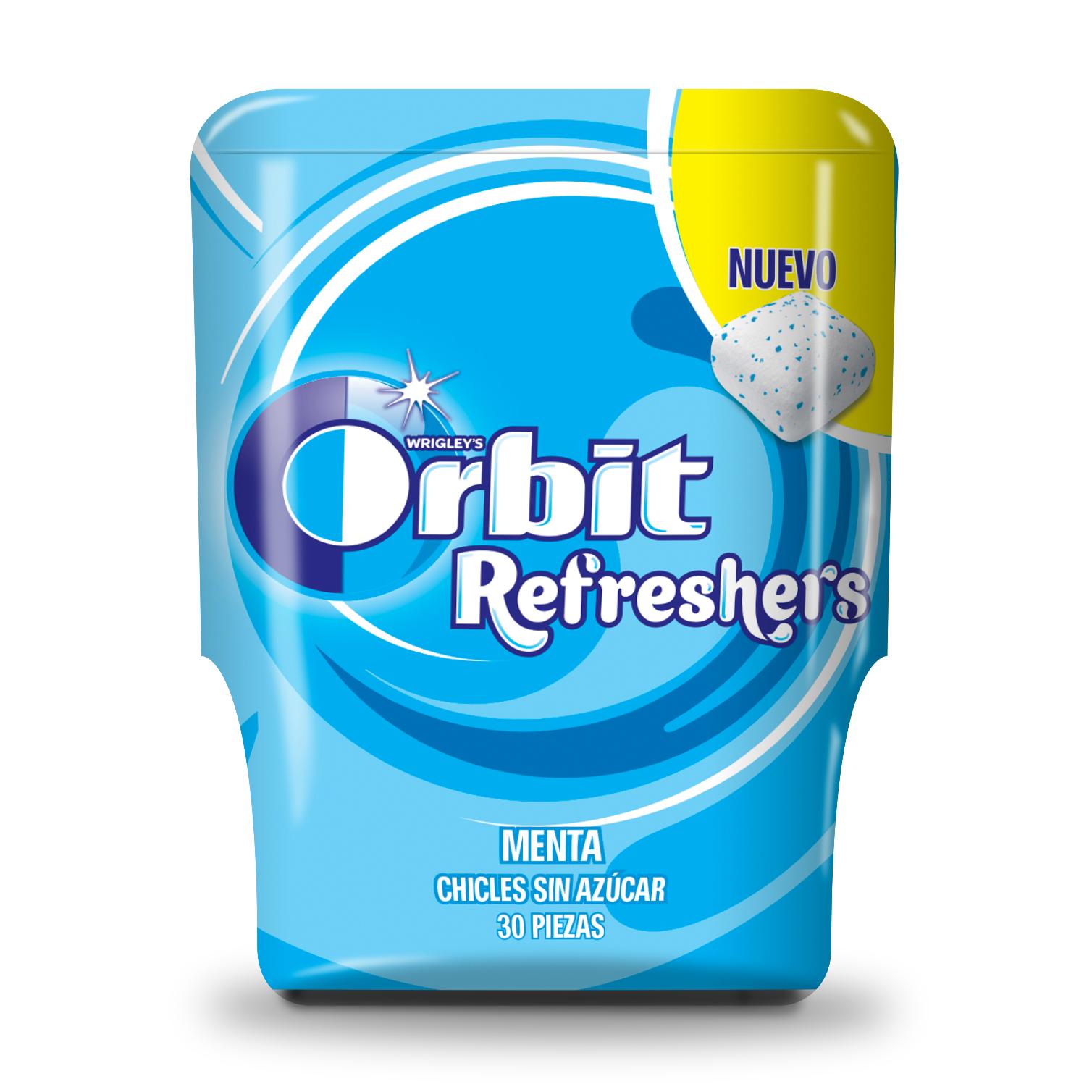 Orbit Refreshers, Chicles Sin Azúcar Sabor Menta que proporciona frescura inmediata, Formato Gragea, 6 Botes x 30 Unidades