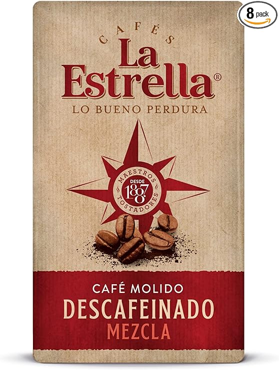 CAFE ESTRELLA DESCAFENADO CAJA 8U 250G total 2kilo