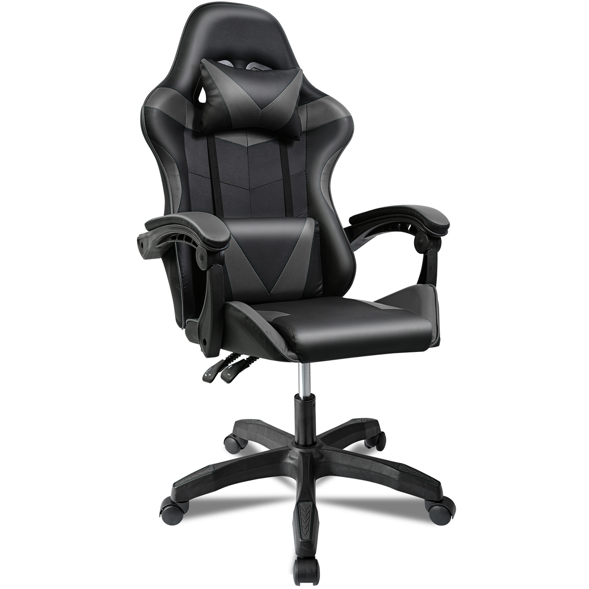 T-Lovendo - Silla Gaming con Cojín Lumbar y Cervical, Ergonómica, Regulable en Altura y Reclinable