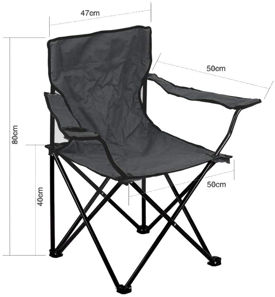 Silla Plegable de Camping de Acero, 50x50x80cm, Silla de Acampada Plegable, Ideal para Camping o Pesca, Estructura de Acero Resistente y Asiento de Lona Impermeable