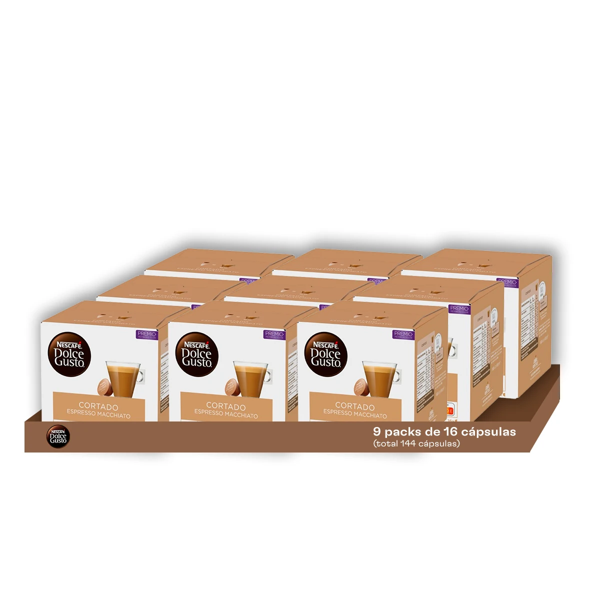 Dolce Gusto - Pack Especial Cortado (144 Unidades) | Un Café Tostado y Potente con un Toque de Leche, Equilibrando Intensidad y Suavidad. Ideal para los que Buscan un Café con Carácter